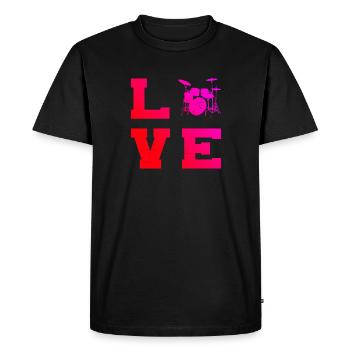Drummer Drummer Drumming - Men's Premium Organic T-Shirt - black - Front - Nico (187cm)