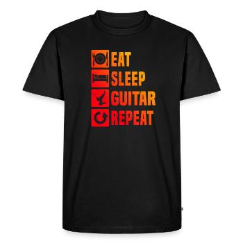 Guitariste Guitare acoustique - T-shirt Premium bio Homme - noir - Devant - Nico (187cm)