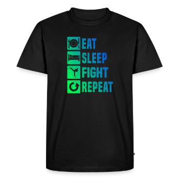 Boxing Boxing Women Kickboxing Kickboxer Kickboxing - Men's Premium Organic T-Shirt - black - Front - Nico (187cm)