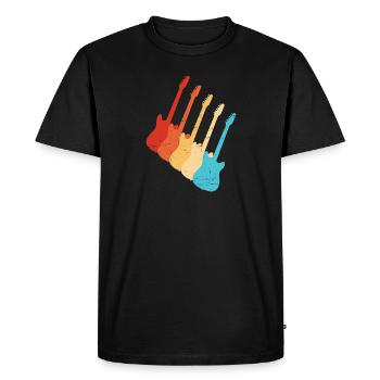 Guitariste acoustique féminin - T-shirt Premium bio Homme - noir - Devant - Nico (187cm)