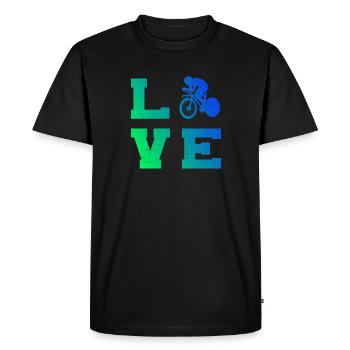 Vélo de route Femmes Vélo de route Hommes Cyclisme sur route - T-shirt Premium bio Homme - noir - Devant - Nico (187cm)
