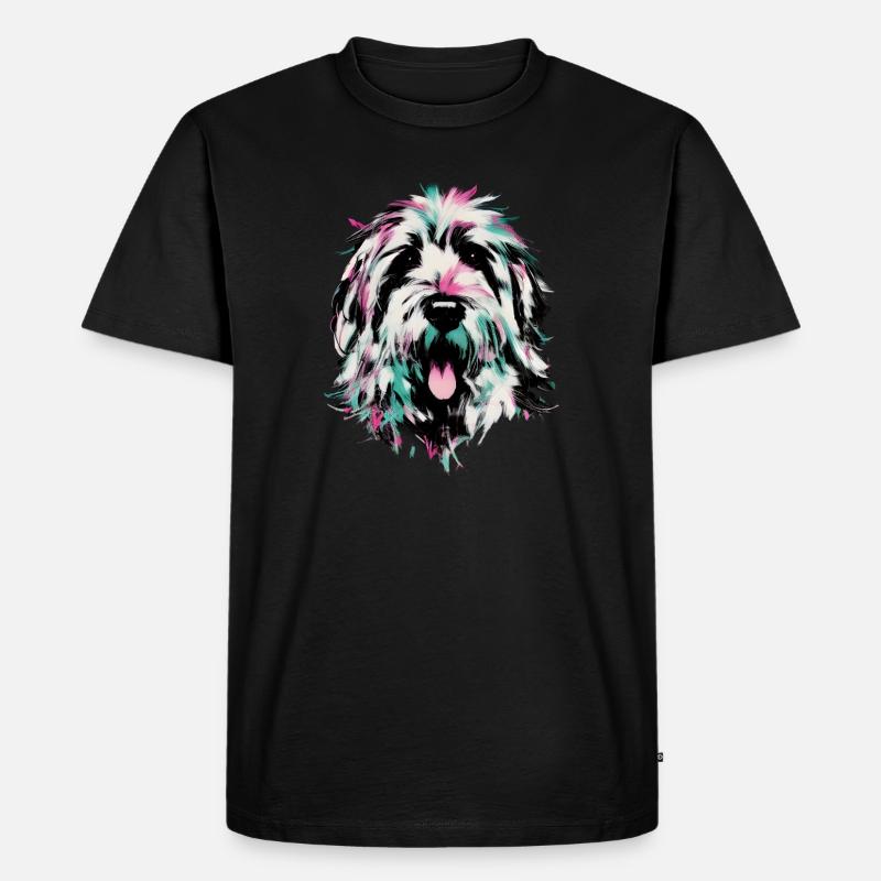 white cockapoo portrait - Männer Premium Bio T-Shirt - Schwarz