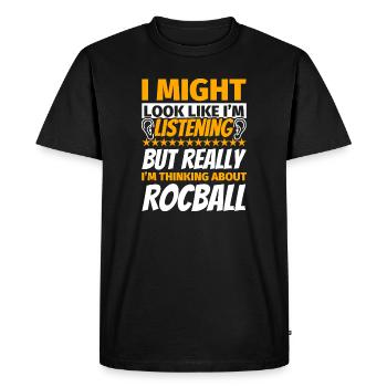 Rocball funny gift - Men's Premium Organic T-Shirt - black - Front - Nico (187cm)