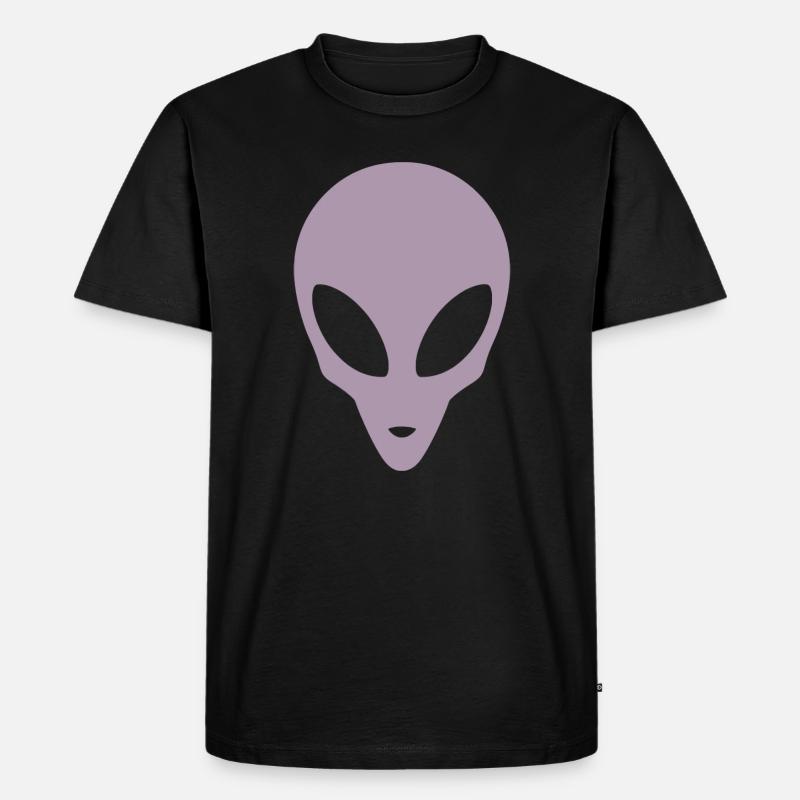 Silhouette eines Alienkopfes - Männer Premium Bio T-Shirt - Schwarz