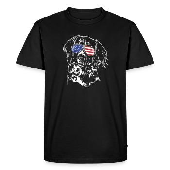 Kleiner Münsterländer Amérique Flag Dogs Wilsigns - T-shirt Premium bio Homme - noir - Devant - Nico (187cm)