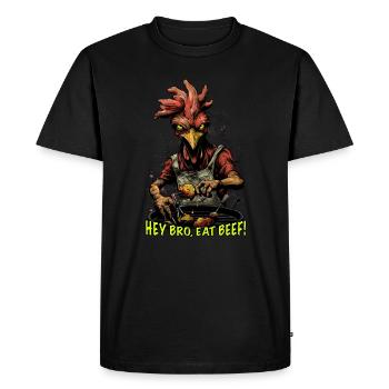 Bro BBQ Manger du bœuf - T-shirt Premium bio Homme - noir - Devant - Nico (187cm)