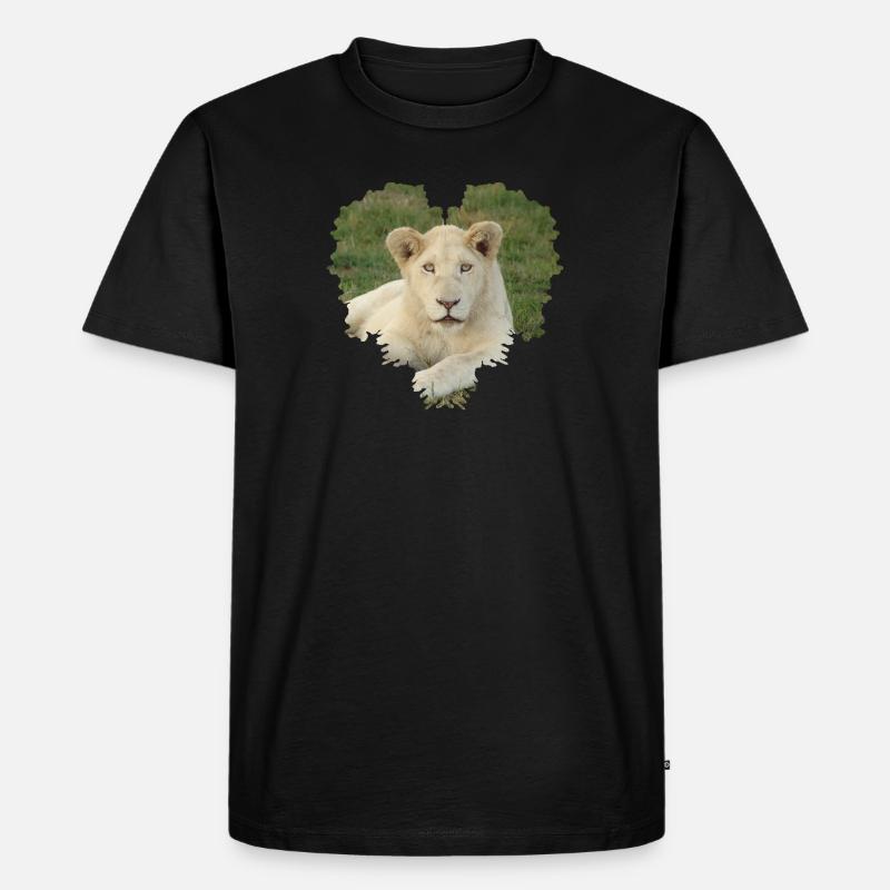 Löwe - Männer Premium Bio T-Shirt - Schwarz