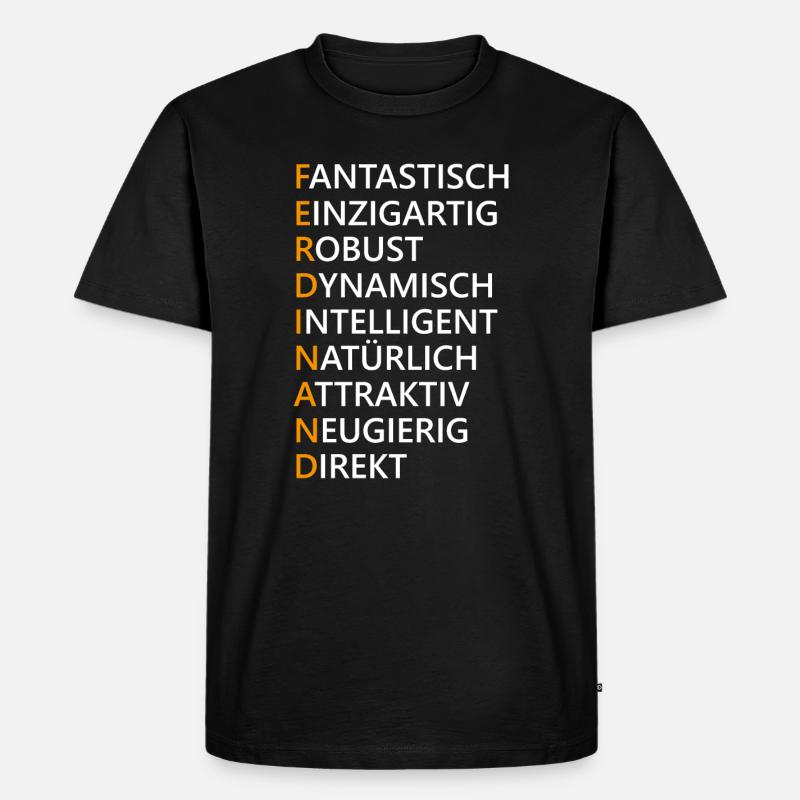 Ferdinand Name Geschenk - Männer Premium Bio T-Shirt - Schwarz