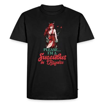 Succube Flirty Nymphe Sexy Anime Ailes De Démon Goth - T-shirt Premium bio Homme - noir - Devant - Nico (187cm)