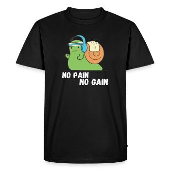 No Pain No Gain - Männer Premium Bio T-Shirt - Schwarz - Vorne - Nico (187cm)