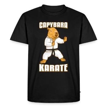Capybara Karate Gi - Men's Premium Organic T-Shirt - black - Front - Nico (187cm)