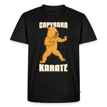 Karaté Capybara - T-shirt Premium bio Homme - noir - Devant - Nico (187cm)
