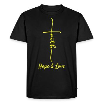 Christianisme croyant chrétien - T-shirt Premium bio Homme - noir - Devant - Nico (187cm)