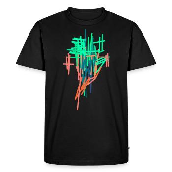 Abstract - Men's Premium Organic T-Shirt - black - Front - Nico (187cm)