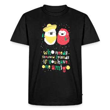 Amigos - best friends - meilleures amies - T-shirt Premium bio Homme - noir - Devant - Nico (187cm)