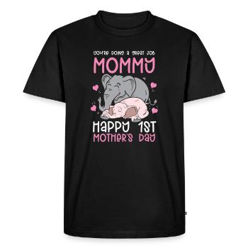 Première fête des mères, tu fais du bon travail maman - T-shirt Premium bio Homme - noir - Devant - Nico (187cm)