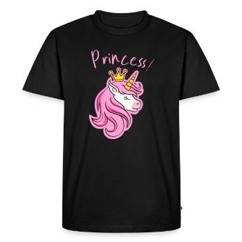 Majestueuse couronne de licorne imprimée - T-shirt Premium bio Homme - noir - Devant - Nico (187cm)
