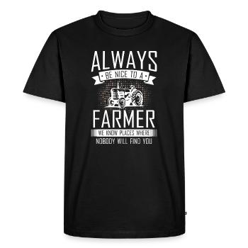 Gifts for Farmer Dad - Men's Premium Organic T-Shirt - black - Front - Nico (187cm)