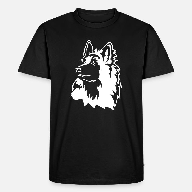 Tervueren Kopf "Black Edition" - Männer Premium Bio T-Shirt - Schwarz