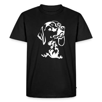German Shorthair Head "Black Edition" - Men's Premium Organic T-Shirt - black - Front - Nico (187cm)