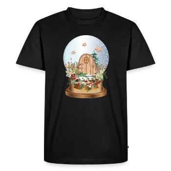 Boule à neige nostalgique avec porte elfe - T-shirt Premium bio Homme - noir - Devant - Nico (187cm)