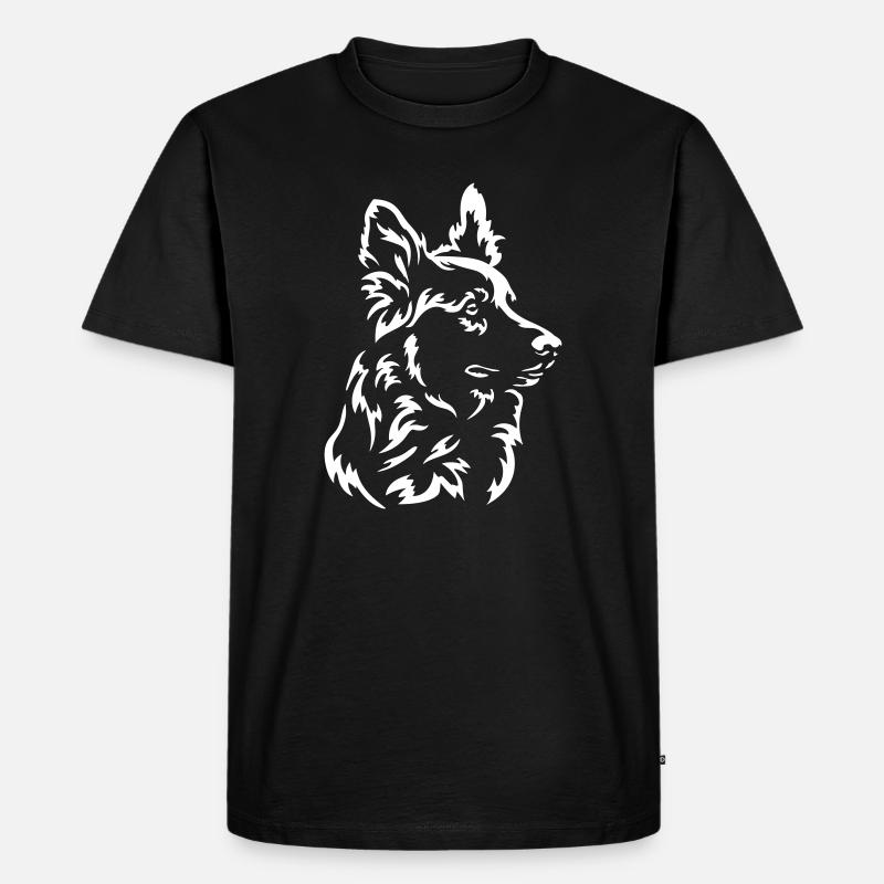Harzer Fuchs Kopf "Black Edition" - Männer Premium Bio T-Shirt - Schwarz