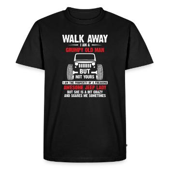 Génial à pied Je suis un vieil homme grincheux Jeeps - T-shirt Premium bio Homme - noir - Devant - Nico (187cm)