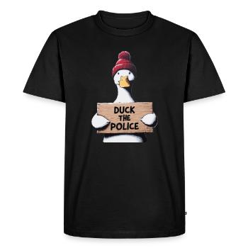 Baissez la police dans le style art urbain - T-shirt Premium bio Homme - noir - Devant - Nico (187cm)