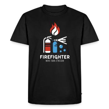 L’association des pompiers est plus qu’une passion - T-shirt Premium bio Homme - noir - Devant - Nico (187cm)