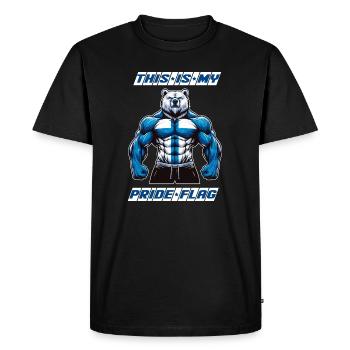 That is my pride flag Finland bear - Men's Premium Organic T-Shirt - black - Front - Nico (187cm)