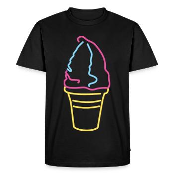 Glace molle colorée - T-shirt Premium bio Homme - noir - Devant - Nico (187cm)