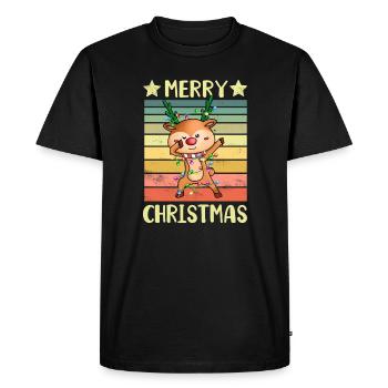 Joyeux Noël Renne - T-shirt Premium bio Homme - noir - Devant - Nico (187cm)