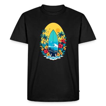 Stylish surfboard - Men's Premium Organic T-Shirt - black - Front - Nico (187cm)