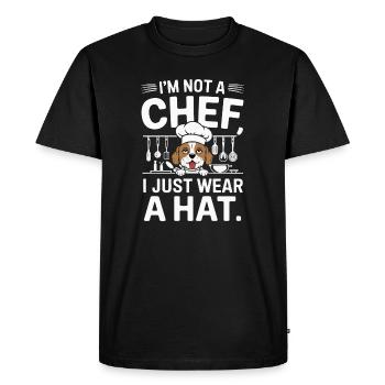 Conception humoristique de t-shirt pour chien de chef - T-shirt Premium bio Homme - noir - Devant - Nico (187cm)