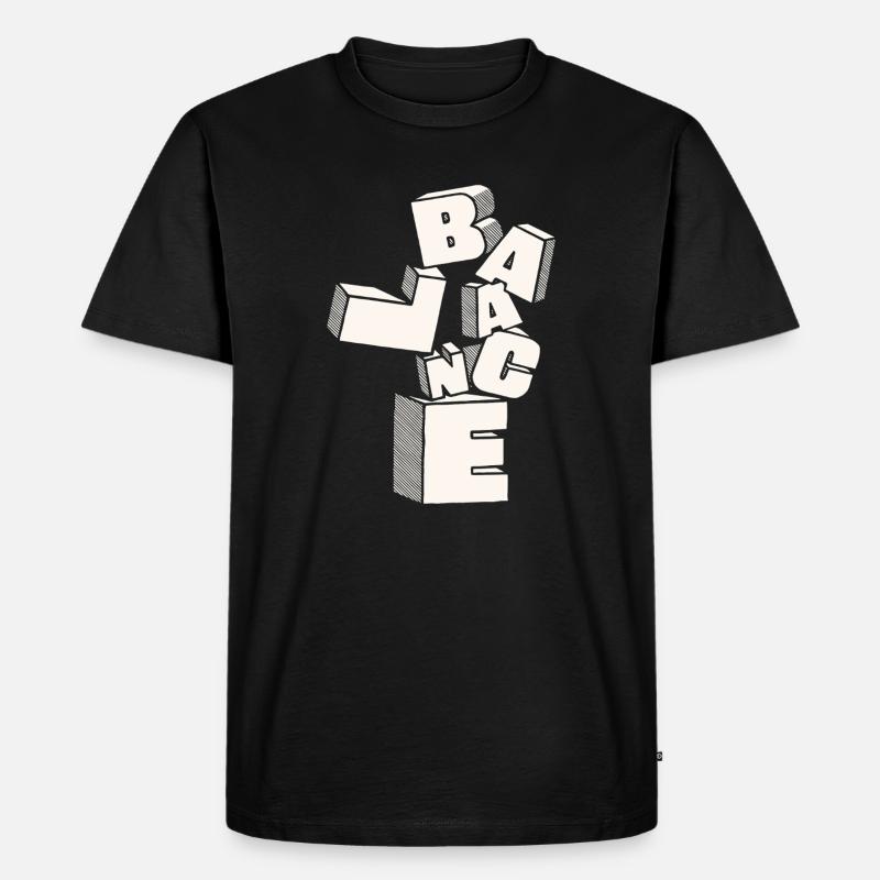 Saldo in 3D-Blockbuchstaben - Männer Premium Bio T-Shirt - Schwarz