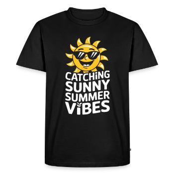 Sunny Summer Moments Vibes Summer Sun - Men's Premium Organic T-Shirt - black - Front - Nico (187cm)