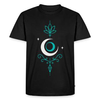 Flèche de lune avec lotus et cristal - Moon Spirit - T-shirt Premium bio Homme - noir - Devant - Nico (187cm)
