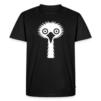Funny Bouquet Emu Head Shaggy Hairstyle Whimsical - Men's Premium Organic T-Shirt - black - Front - Nico (187cm)