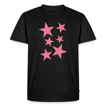 Motif d’étoile rose vif sur les vêtements - T-shirt Premium bio Homme - noir - Devant - Nico (187cm)