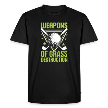 Golf - Armes de destruction de l’herbe - T-shirt Premium bio Homme - noir - Devant - Nico (187cm)
