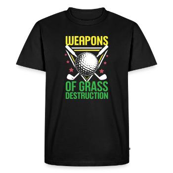 Golf - Armes de destruction de l’herbe - T-shirt Premium bio Homme - noir - Devant - Nico (187cm)
