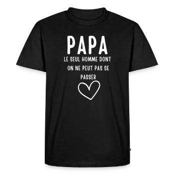 Humour Papa Homme Unique Message T-Shirt - T-shirt Premium bio Homme - noir - Devant - Nico (187cm)