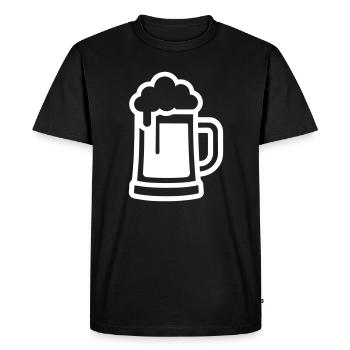 Verre à bière symbole bière - T-shirt Premium bio Homme - noir - Devant - Nico (187cm)