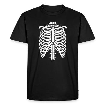 Ribs Rib Cage Skeleton Halloween Bone Tattoo - Men's Premium Organic T-Shirt - black - Front - Nico (187cm)