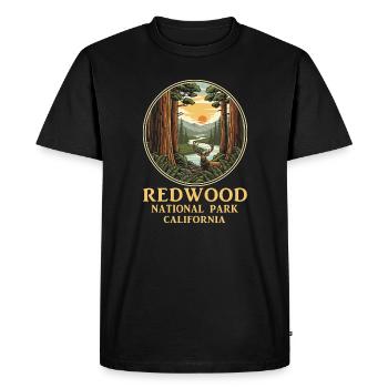 T-shirt Parc national de Redwood Nature californienne - T-shirt Premium bio Homme - noir - Devant - Nico (187cm)