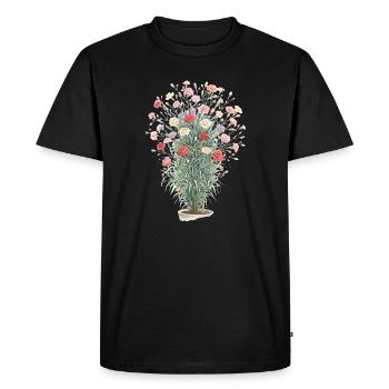 Romantic carnation bouquet - Men's Premium Organic T-Shirt - black - Front - Nico (187cm)