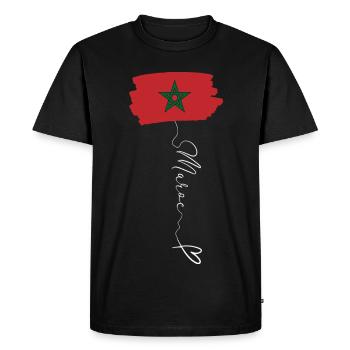 Morocco Flag Red Green Pentagram Emblem - Men's Premium Organic T-Shirt - black - Front - Nico (187cm)