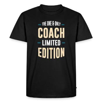 Limitierte Coach Edition - Männer Premium Bio T-Shirt - Schwarz - Vorne - Nico (187cm)