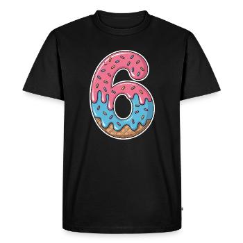 Fête d’anniversaire de la glace numéro 6 des vermicelles - T-shirt Premium bio Homme - noir - Devant - Nico (187cm)