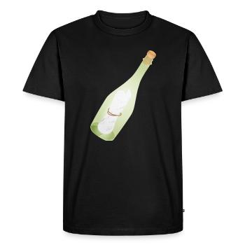Romantische Vintage Flaschenpost mit alter Botscha - Männer Premium Bio T-Shirt - Schwarz - Vorne - Nico (187cm)
